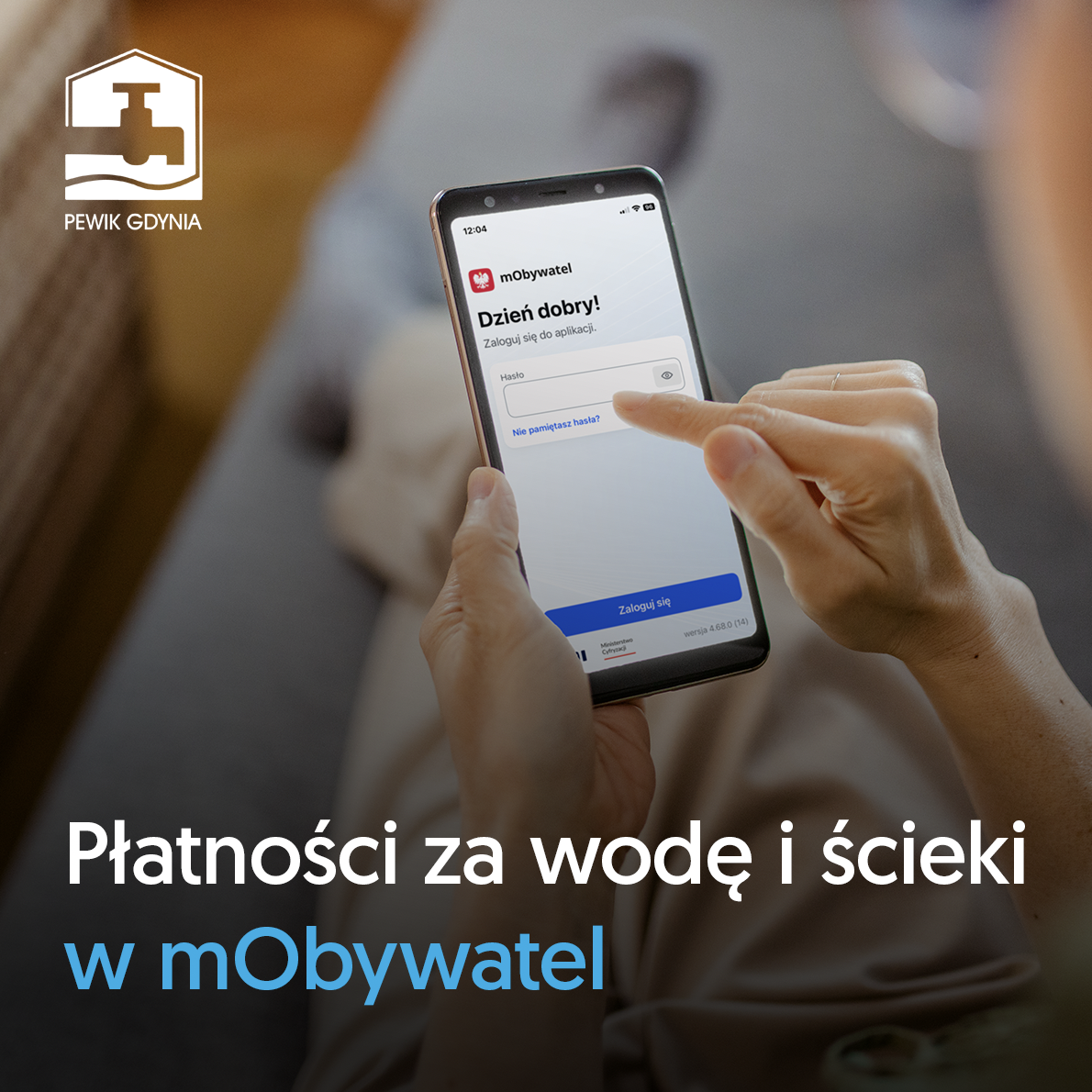 Klienci PEWIK GDYNIA jako pierwsi w&nbsp;Polsce mogą zapłacić za&nbsp;wodę i&nbsp;ścieki w&nbsp;aplikacji mObywatel