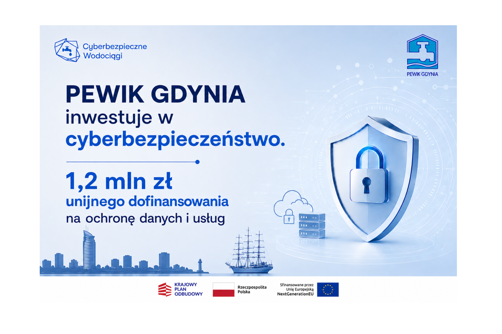 PEWIK GDYNIA wzmacnia cyberbezpieczeństwo dzięki 1,2 mln zł unijnego dofinansowania